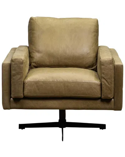 Olivia + Quinn Spencer Swivel Chair In Brown