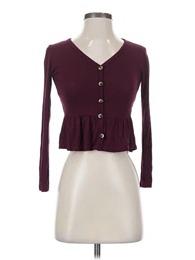 Pre-owned Olivia Rae Long Sleeve Top Burgundy Sweetheart Neckline Tops
