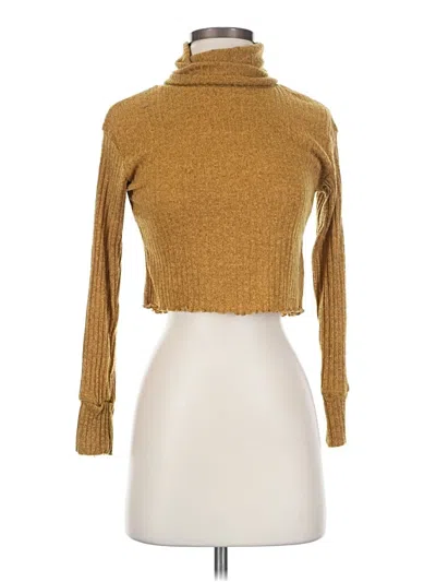 Pre-owned Olivia Rae Long Sleeve Top Gold Turtleneck Tops