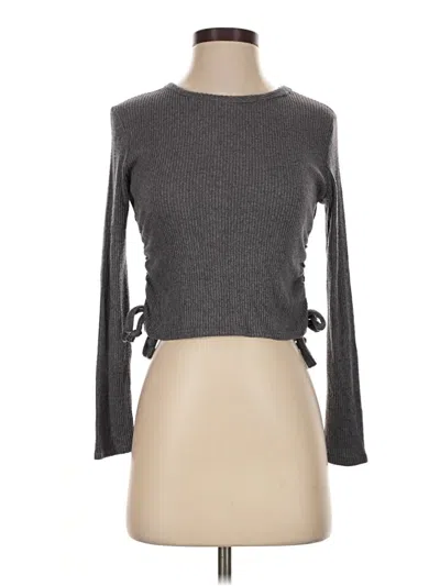 Pre-owned Olivia Rae Long Sleeve Top Gray Boatneck Tops