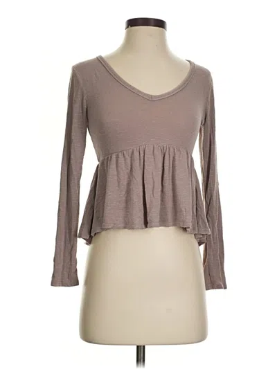 Pre-owned Olivia Rae Long Sleeve Top Gray Sweetheart Neckline Tops