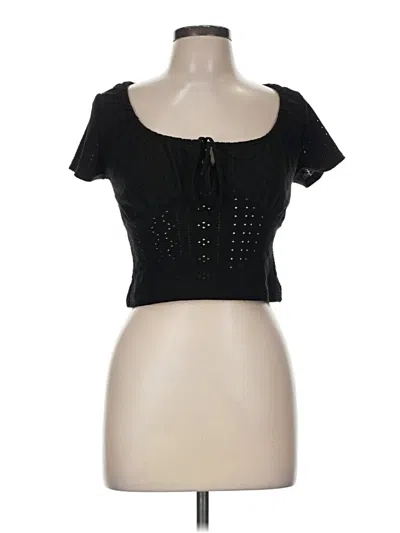 Pre-owned Olivia Rae Short Sleeve Top Black Sweetheart Neckline Tops