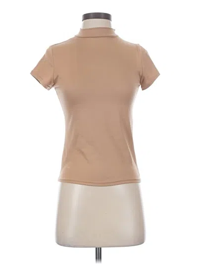 Pre-owned Olivia Rae Short Sleeve Turtleneck In Tan