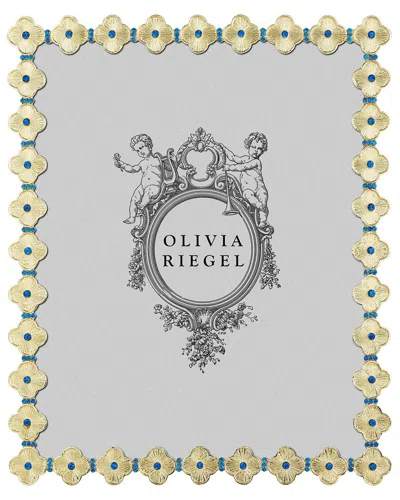 Olivia Riegel Clover 8x10 Photo Frame With Capri Blue Stones In Gold