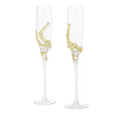 Olivia Riegel Eleanor Flute, Set Of 2 In Gold