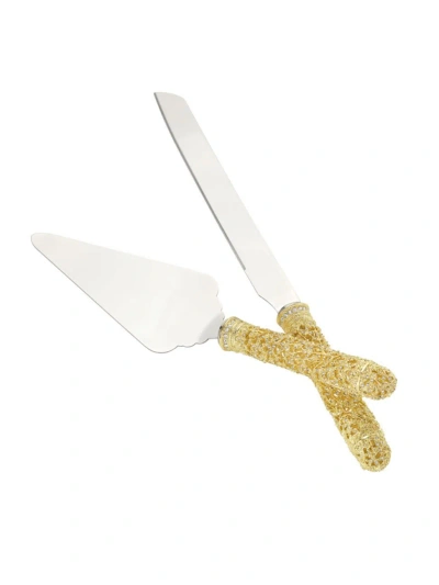 Olivia Riegel Isadora 2-piece Dessert Serving Set In Gold