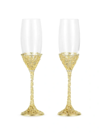 Olivia Riegel Isadora 2-piece Flute Glass Set In Gold