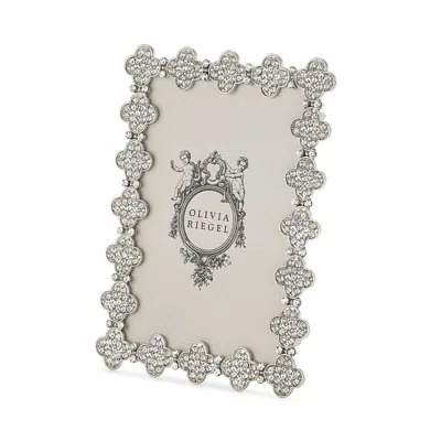Olivia Riegel Pave Clover 4 X 6 Frame In Silver