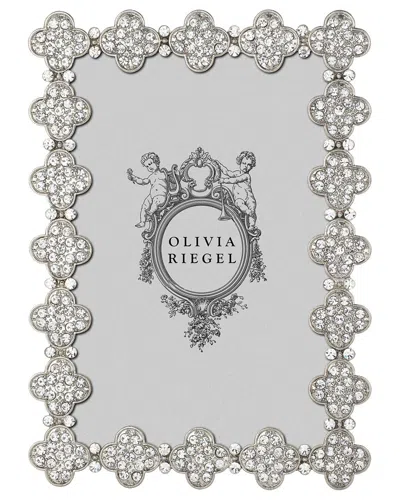 Olivia Riegel Pave Clover 4x6 Photo Frame In Silver