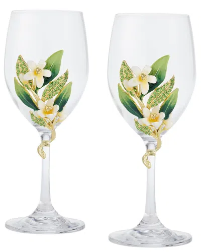 Olivia Riegel Set Of 2 Hannah Wine Glass In Green