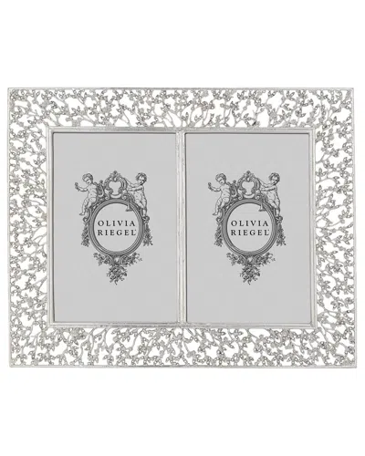 Olivia Riegel Silver Isadora 4 X 6 Double Frame In Gray