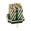 Olivia Riegel Striped Gift Box Crystal & Pewter Stocking Holder In Green