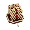 Olivia Riegel Striped Gift Box Crystal & Pewter Stocking Holder In Red