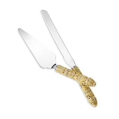 Olivia Riegel Windsor 2- Piece Dessert Serving Set In Gold