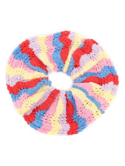 Olivia Rubin Carli Tropical Wiggle Pointelle Scrunchie In Pink