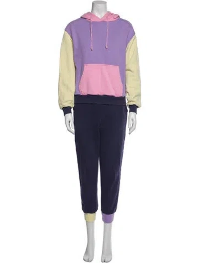 Pre-owned Olivia Rubin Colorblock Pattern Tracksuit In Blue