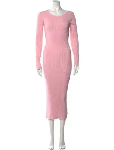 Pre-owned Olivia Rubin Crew Neck Midi Length Dress W/ Tags In Pink