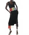 Olivia Rubin Faye Rainbow Fringe Midi Skirt In Black In Black