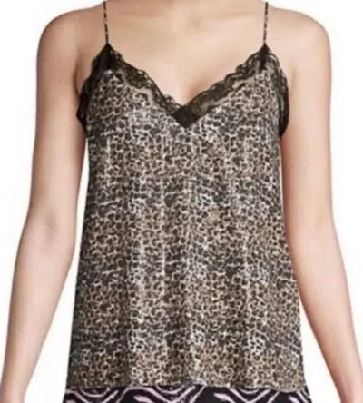 Olivia Rubin Floral Leopard Print Sequin Camisole Blouse In Black Multi
