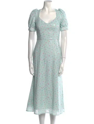 Pre-owned Olivia Rubin Floral Print Long Dress In Multi