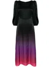 Olivia Rubin Gradient-effect Satin Maxi Dress In Black