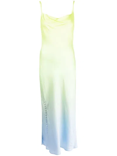 Olivia Rubin Lia Cowl-neck Midi Dress In Green