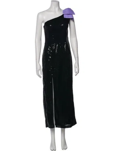 Pre-owned Olivia Rubin One-shoulder Long Dress In Green