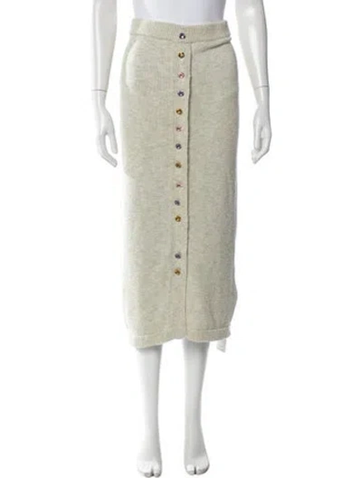Pre-owned Olivia Rubin Patterned Midi Length Skirt In Green