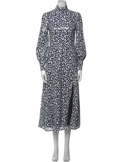 Pre-owned Olivia Rubin Printed Long Dress In Blue