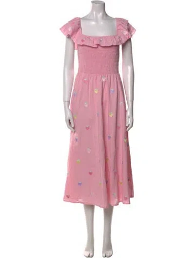 Pre-owned Olivia Rubin Printed Long Dress In Pink