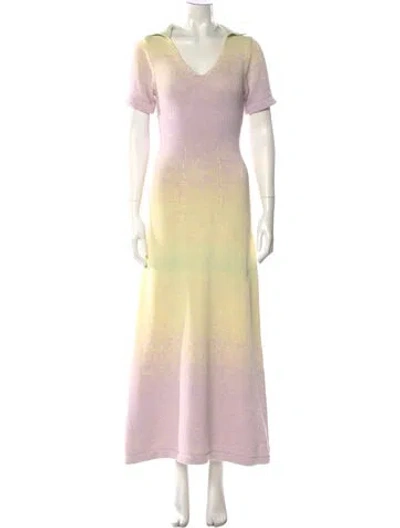 Pre-owned Olivia Rubin Printed Long Dress In Purple