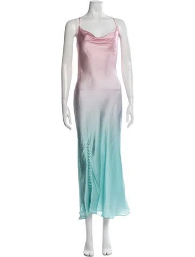 Pre-owned Olivia Rubin Silk Long Dress In Blue