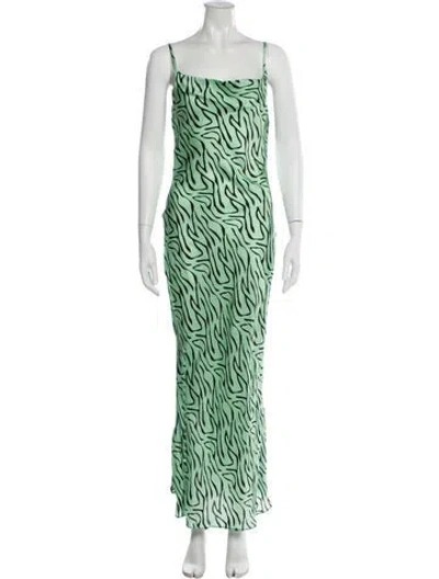 Pre-owned Olivia Rubin Silk Long Dress In Green