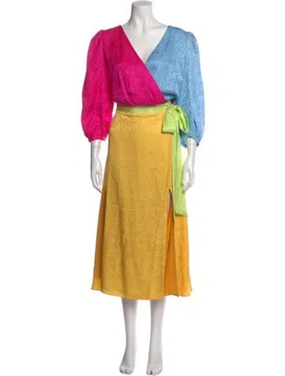 Pre-owned Olivia Rubin Silk Long Dress W/ Tags In Yellow