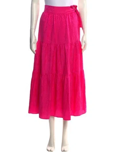 Pre-owned Olivia Rubin Silk Midi Length Skirt In Pink