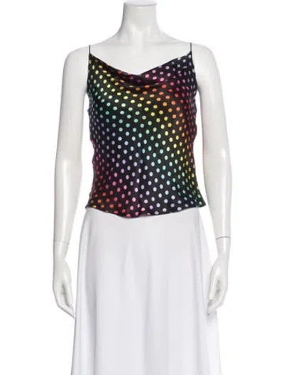 Pre-owned Olivia Rubin Silk Polka Dot Print Top In Pink