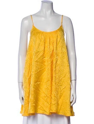 Pre-owned Olivia Rubin Silk Scoop Neck Tunic In Yellow