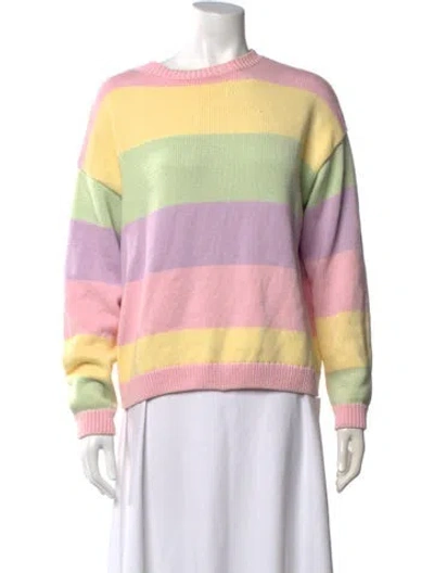 Pre-owned Olivia Rubin Striped Crew Neck Sweater In Pink