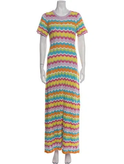 Pre-owned Olivia Rubin Striped Long Dress In Multicolor