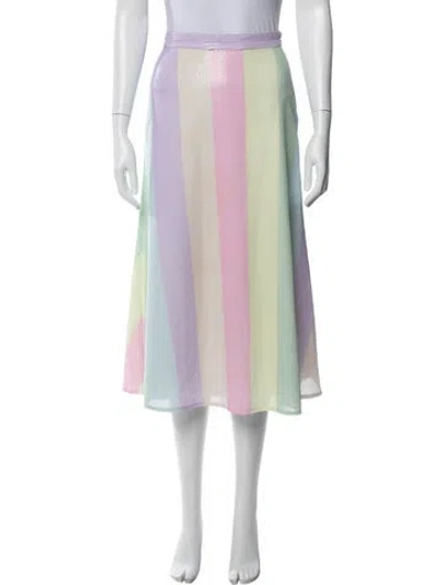 Pre-owned Olivia Rubin Striped Midi Length Skirt In Purple