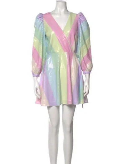 Pre-owned Olivia Rubin Striped Mini Dress In Pink