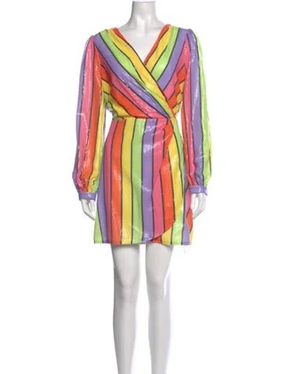 Pre-owned Olivia Rubin Striped Mini Dress In Pink