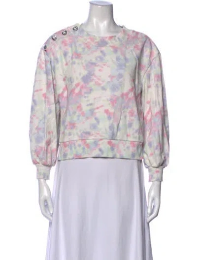 Pre-owned Olivia Rubin Tie-dye Print Crew Neck Sweatshirt In Pink