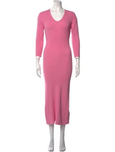 Pre-owned Olivia Rubin V-neck Long Dress In Pink