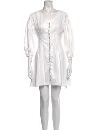 Pre-owned Olivia Rubin V-neck Mini Dress In White