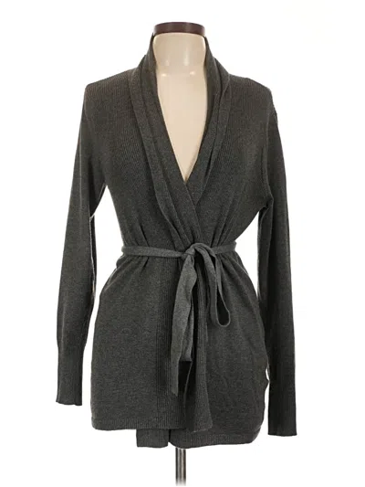 Pre-owned Olivia Sky Cardigan Sweater In Gray