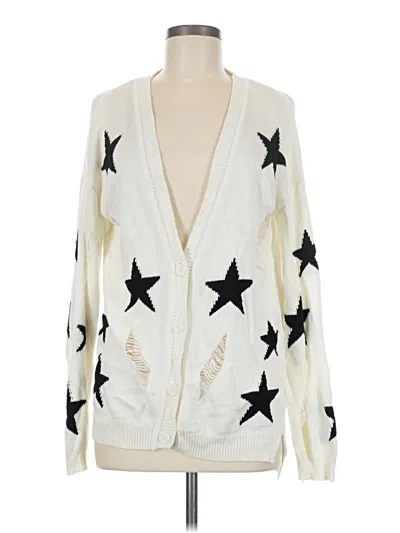 Pre-owned Olivia Sky Cardigan Sweater In White