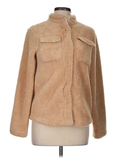 Pre-owned Olivia Sky Faux Fur Jacket In Brown