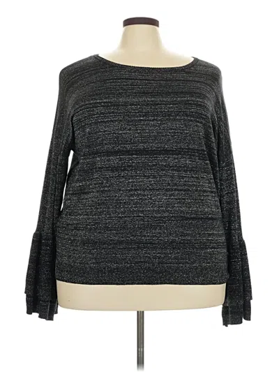 Pre-owned Olivia Sky Long Sleeve Top Gray Boatneck Tops