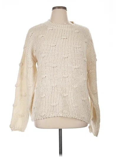 Pre-owned Olivia Sky Pullover Sweater In Ivory